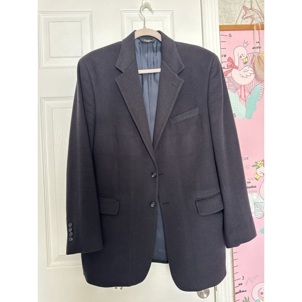 Joseph Lyman 100% Cashmere Sport Coat Blazer Dark Blue Size 46L
